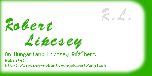 robert lipcsey business card